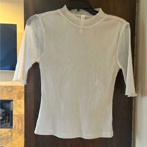 Anthropologie, short sleeve, slightly sheer, stretchy top